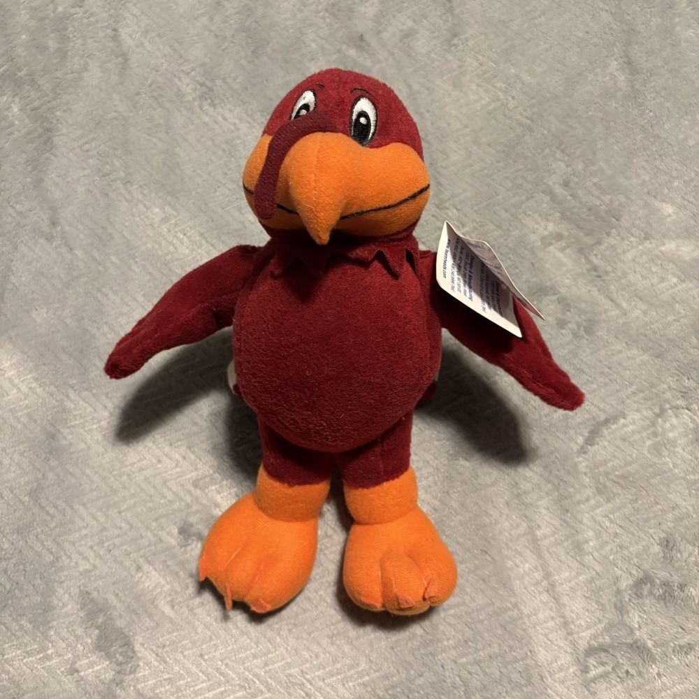 Virginia Tech Hokie Bird Plush 10"Tall - New with Tag
